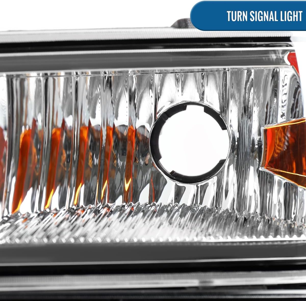 Ronnin - Fits 2004-2012 Chevy Colorado GMC Canyon 2006-2008 Isuzu i-Series Headlights + Corner Parking Signal Lamps Replacement Assembly Pair | Chrome