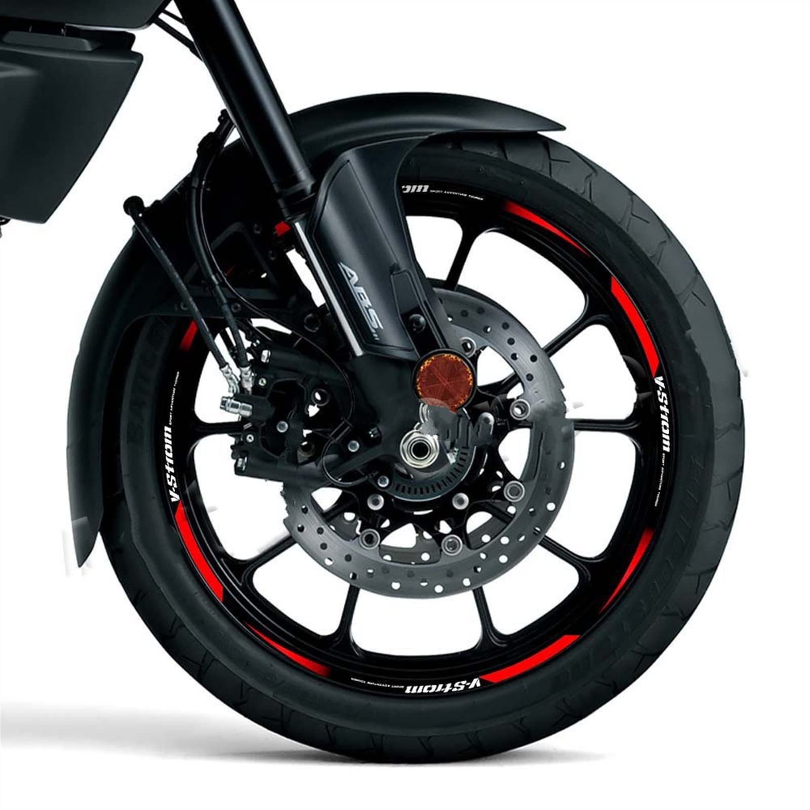 Adesivi Riflettenti Per Cerchioni Moto Suzuki V-Strom - Strisce Sicurezza Notturna | Impermeabili