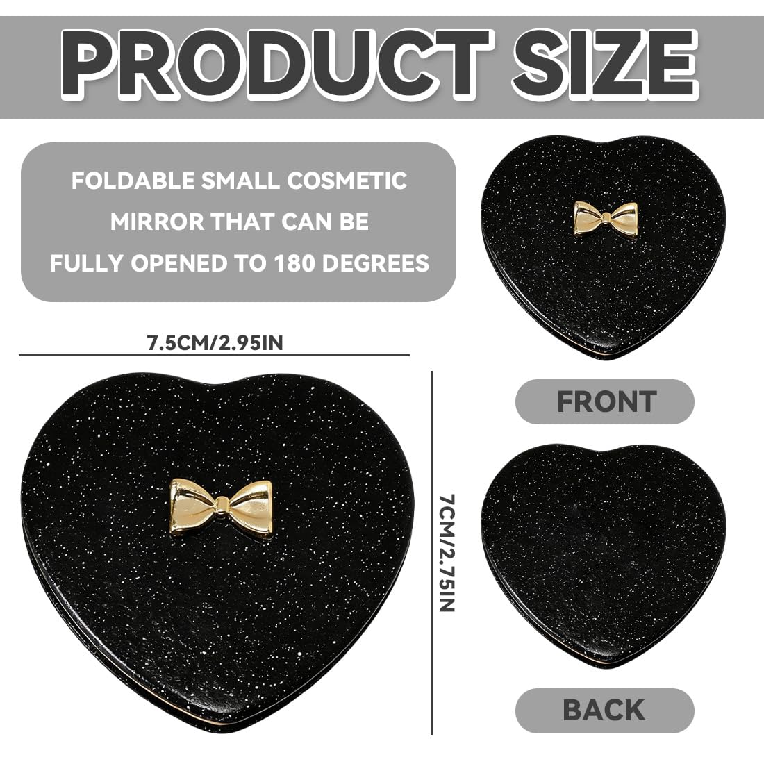 IEBTWN 1 Pezzo Specchio Ingranditore, Specchietto Da Borsetta, Specchio Trucco Pieghevole, Specchio Trucco Con Ingrandimento, Specchio Adatto Come Regalo Per Le Donne