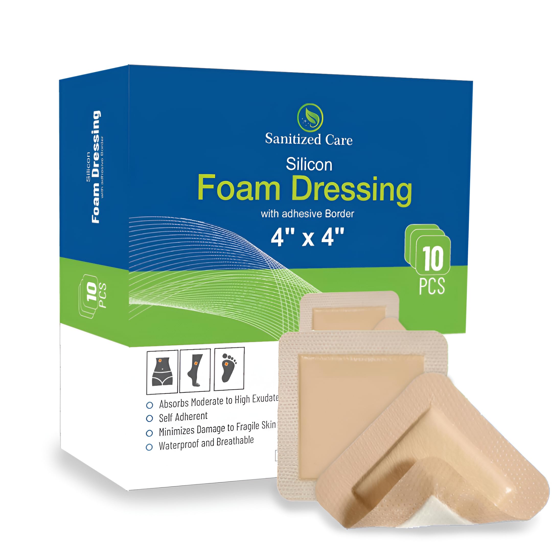 Silicone Foam Dressing with Adhesive Border 2"x5" Pack of 5, Silicone Bandages for Wound Care, Waterproof Bandage for Surgical Wounds, Bed Sores & Pressure Ulcers, Gentle Removal & High Absorbency — Amazon image 11