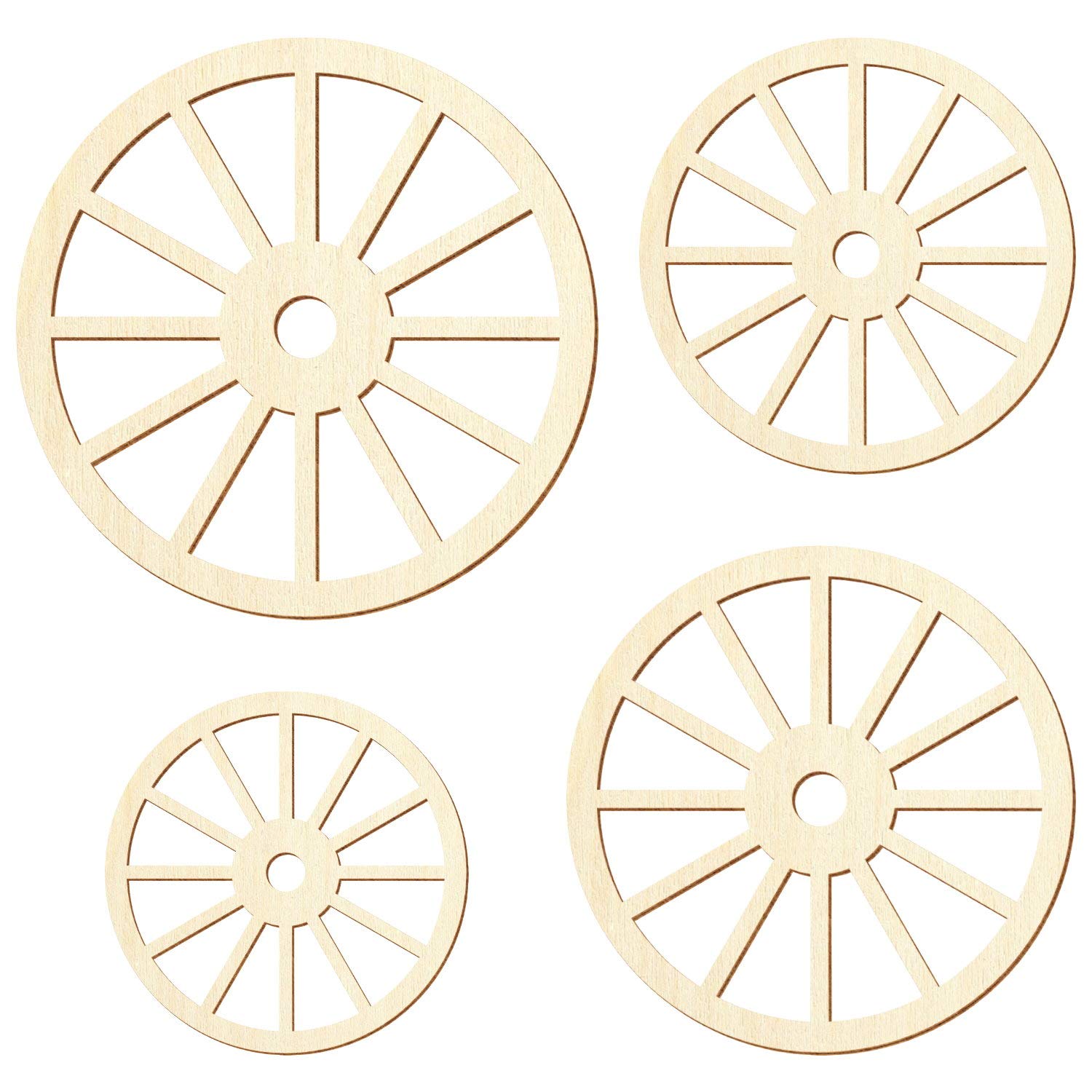 Rueda de madera V1 – Decoración para manualidades 5-50 cm, tamaño: 33 cm, paquete con:25 unidades
