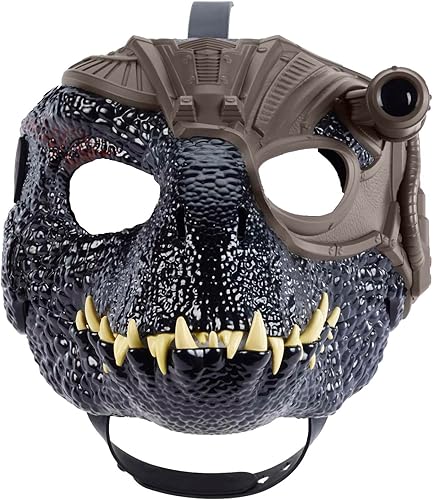 Miniatura 6 de Mattel Jurassic World - Máscara de dinosaurio Indoraptor con equipo de seguimiento, luz y sonido para juegos de rol disfrazados