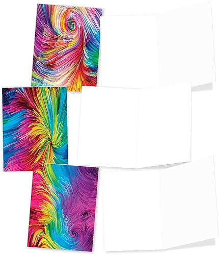 Miniatura 4 de The Best Card Company - 20 tarjetas de notas en blanco en caja (4 x 5.12 pulgadas) - Divertidos patrones surtidos (10 diseños, 2 de cada uno) -