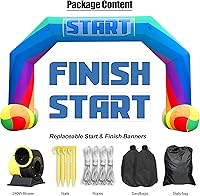 Vista 2 de Línea de meta inflable del arco iris del comienzo los 20ft con el ventilador de 240W, arco inflable al aire libre para el comercio publicitario