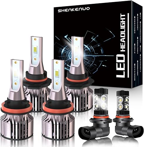 SHENKENUO Compatible con Ford F-150 (2015-2023) 9005 de haz alto + bombillas halógenas H11 de luz baja halógena de repuesto + bombillas LED