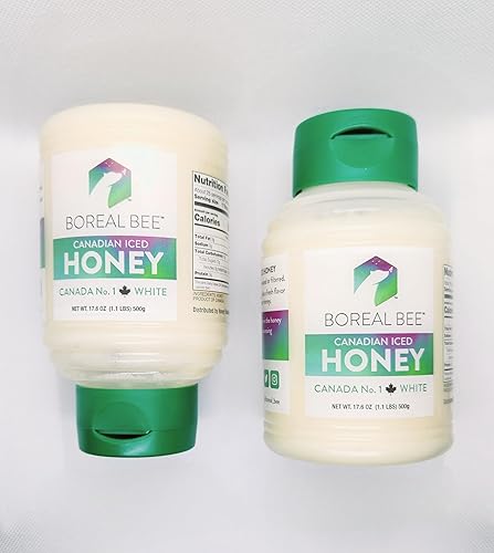 BOREAL BEE Miel ICED canadiense de 35.2 oz (2 unidades de 17.6 onzas cada una) 100% cruda, sin filtrar, en botella fría, nunca cristaliza disponible en Yaxa Colombia