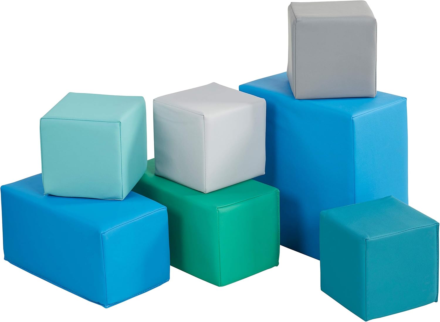 ECR4KIDS Softzone Foam Building Blocks, Soft Play for Kids Toddler or Big Set (7Piece