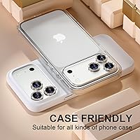 Vista 96 de Misea [3+1] for iPhone 14 Pro/iPhone 14 Pro Max Camera Lens Protector Bling, 9H Tempered Glass Camera Cover Screen Protector Metal Individual Ring