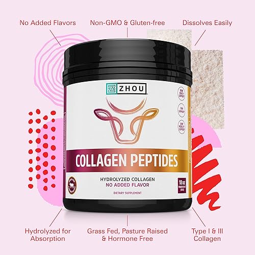 Miniatura 4 de Suplemento de péptidos de colágeno (proteína en polvo hidrolizada), sin sabor, 18 onzas