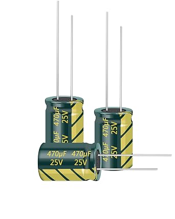 20pcs 25v 470UF Capacitor 8x12mm0.31x0.47in High Frequency Aluminum Electrolytic Capacitors for TV, LCD Monitor, Game
