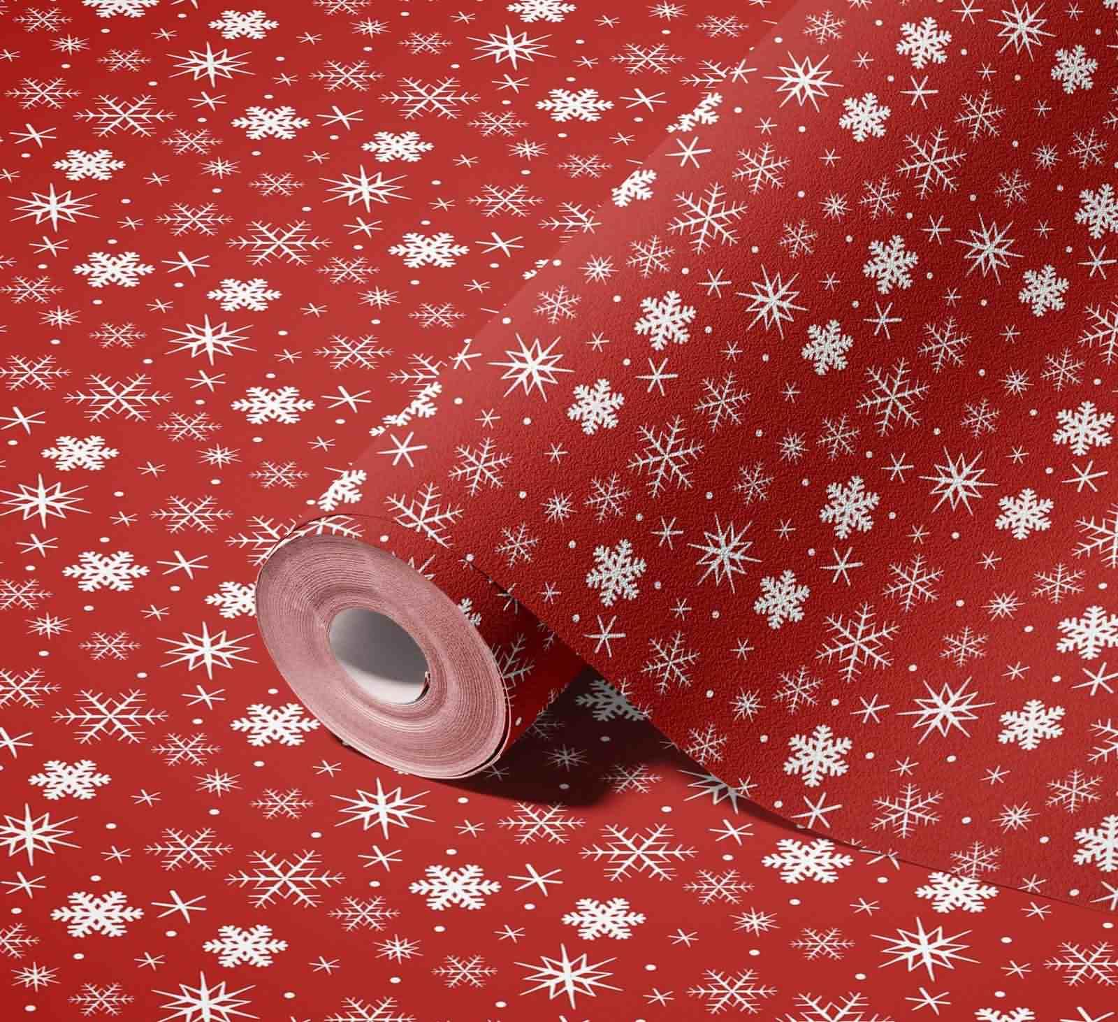 Tapeta do jadalni neutralne meble książka czerwony Boże Narodzenie 45 x
