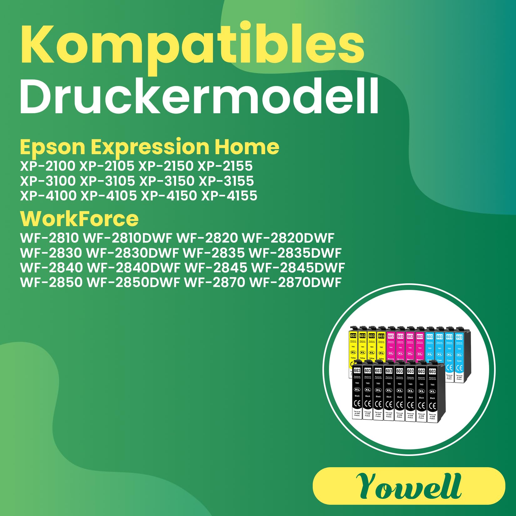 20x 603XL Cartucce Compatibili con Epson 603XL 603 XL per Epson Expression Home XP-2100 XP-3100 XP-4155 XP-4150 XP-4100 XP-3155 XP-3150, Workforce WF-2810 WF-2830 WF-2835
