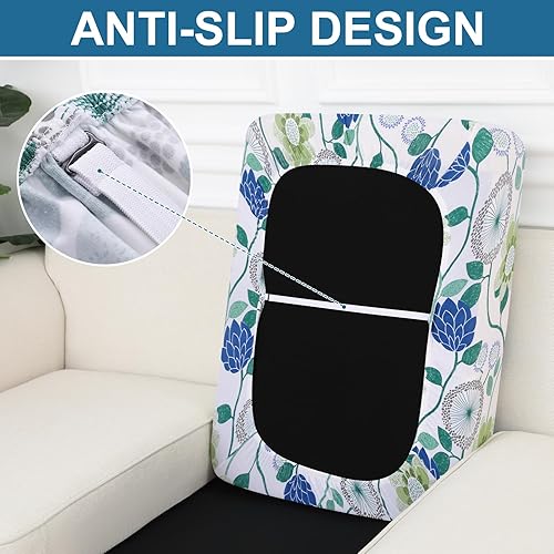 Miniatura 100 de Smiry Fundas de cojín de sofá con estampado, fundas de sofá elásticas y suaves para sofá, funda de sofá antideslizante lavable protector de muebles