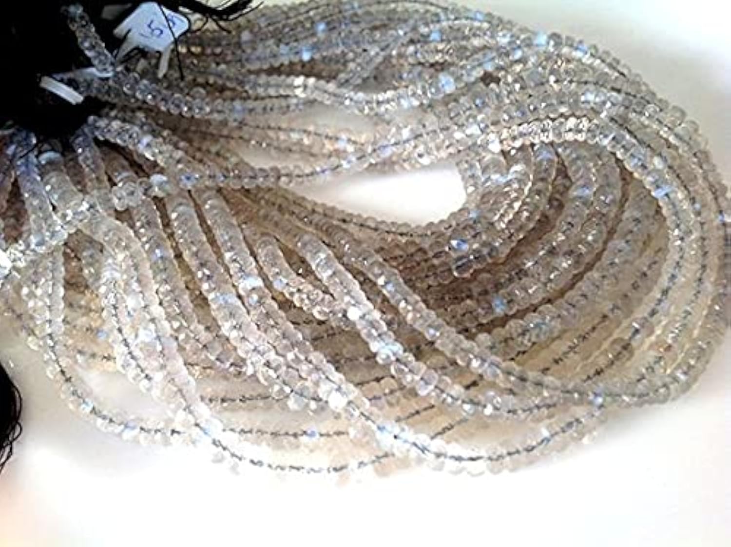 Pierre de lune perles facettées 4-5mm fil naturel transparent minéral pour collier et bracelet DIY