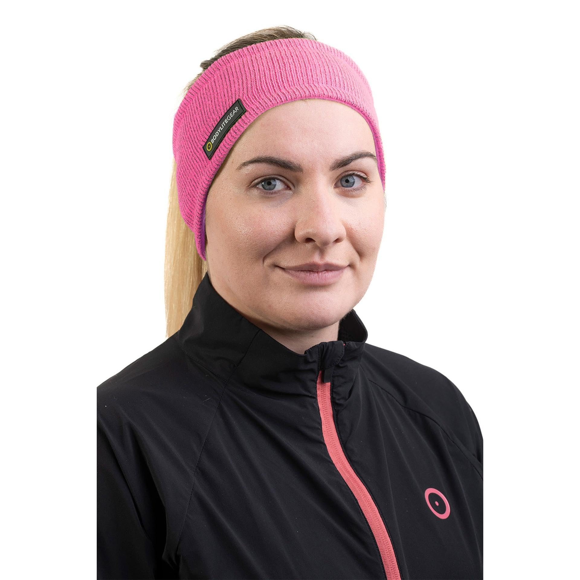 Bodylite Gear Reflective Headband 360 Degree Reflective Visibility, Acrylic-Polyester Blend, Breathable, Adult’s, One Size Fits All, Neon Pink