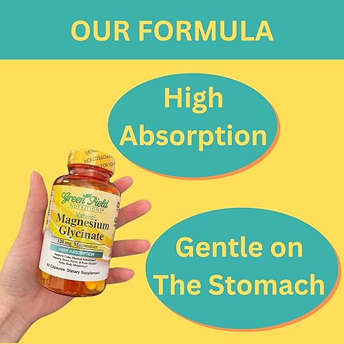 Miniatura 3 de Greenfield Nutritions Glicinato de magnesio halal de 120 mg (60 cápsulas)  Suplemento de magnesio puro sin gluten  Vitamina halal que apoya los
