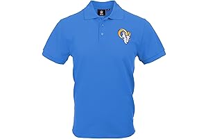 FOCO Los Angeles Rams Men's NFL Team Logo Polo Short Sleeve Jersey Shirt