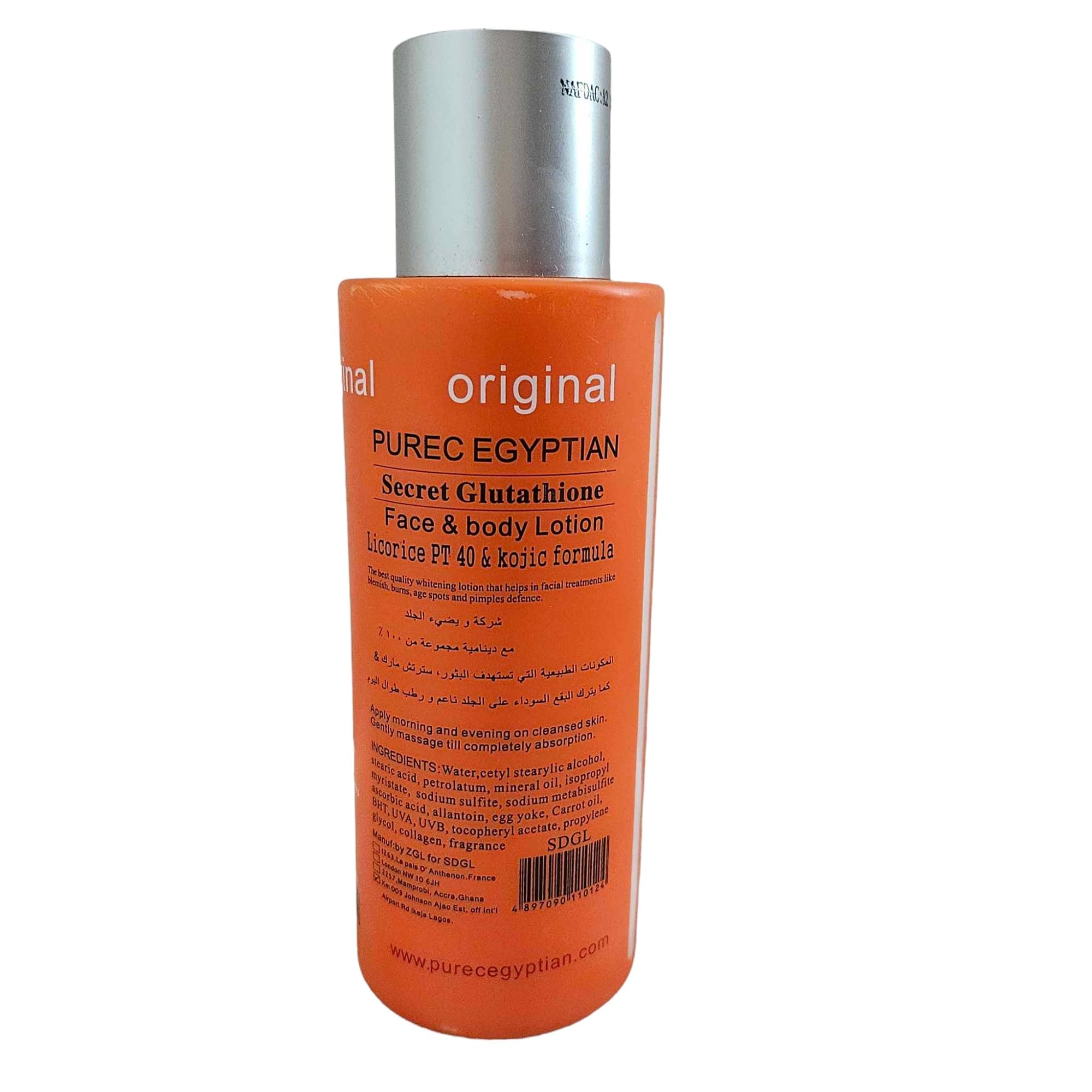 Generic Pure Egyptian Secret 14 Days Face & Body Glutathione Lotion 400 ml  with SPF20, Maximum Strength Glutathione Face & Body Lotion. :  Amazon.co.uk: Beauty