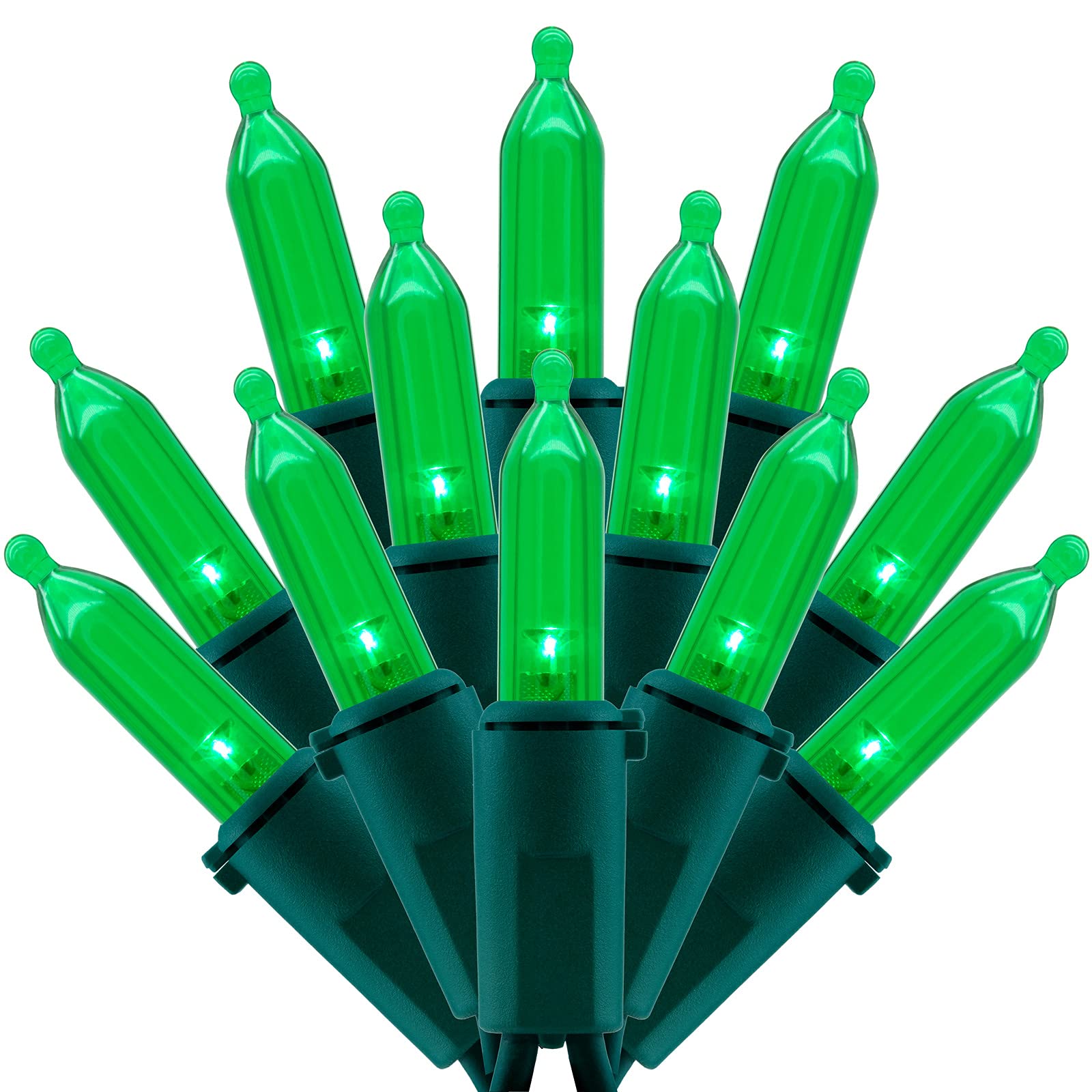 SWEET SHINE Green LED Christmas Lights with Green Wire, 66 Feet 200