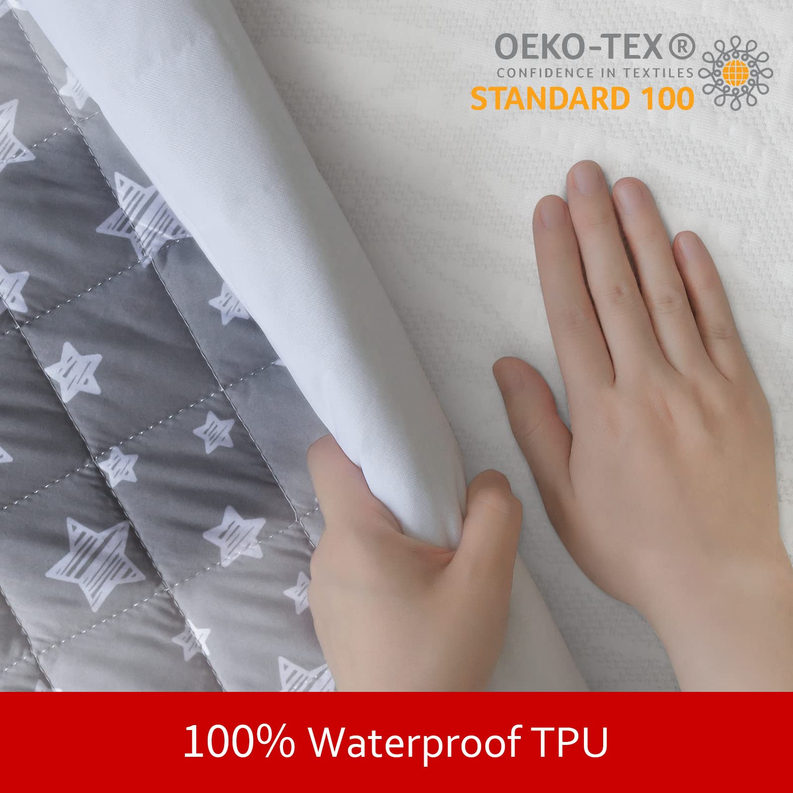 Moonsea Dog Bed Covers Replacement Washable 2 Pack, Waterproof Dog Bed Covers Dog Pillow Cover Quilted, Pet Bed Cover Lovely Grey Star Print, Puppy Bed Cover 27x36 Inches, for Dog/Cat, Cover Only - image 3