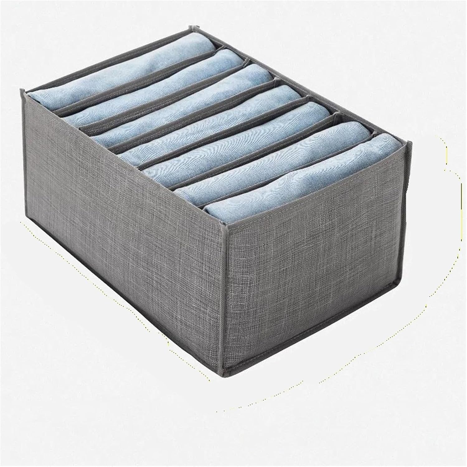 Cloth Underwear and Sock Organizer Storage Box - 7/9 Grids Drawer Separator for Efficient Wardrobe Organization(7 Grids gray-S)