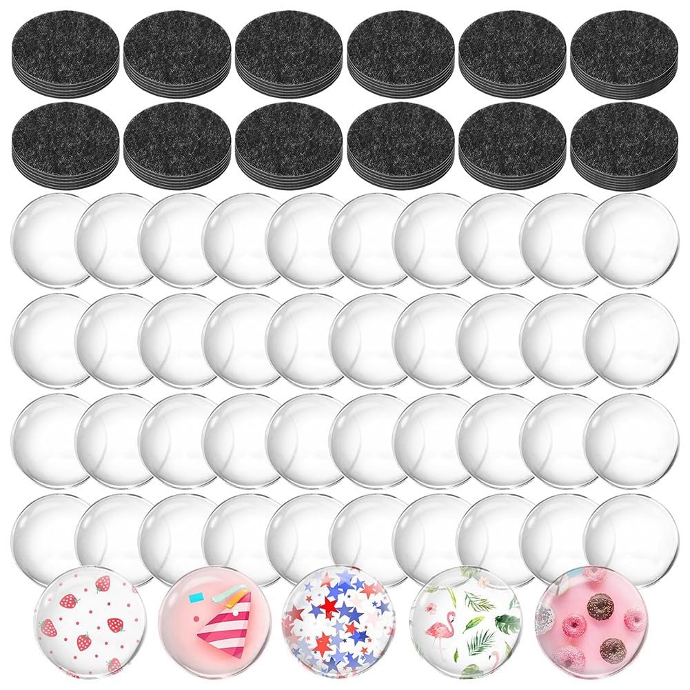 Créer ses magnets sans colle : lot aimants en verre et cabochons autocollants