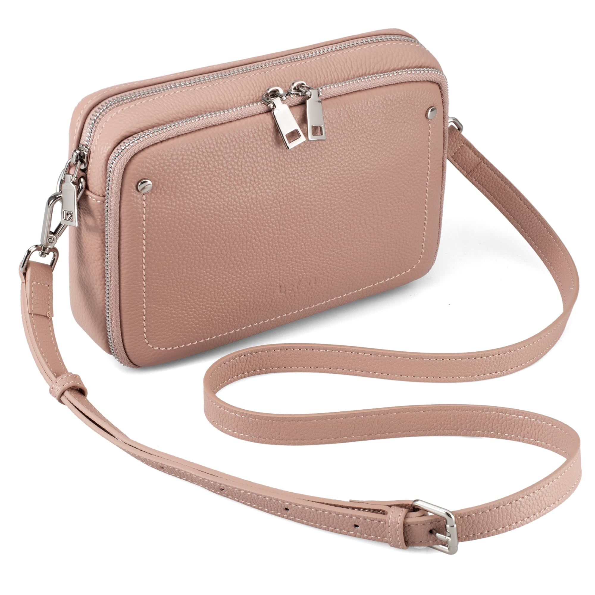 befen Genuine Leather Crossbody Bags for Women, Purses with Built in RFID Wallet Woman Camera Shoulder Bag Handbags | Genuine Leather, Built in RFID