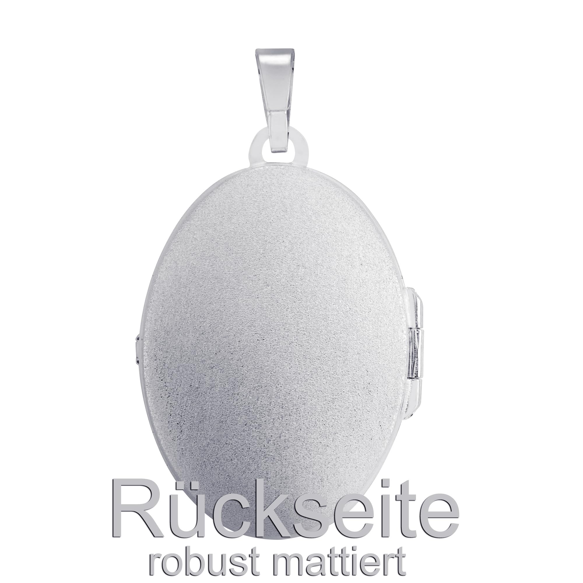 Medaillon groß Anhänger Silber 925 für 2 Bilder Amulett für Damen mit Kette zum Öffnen