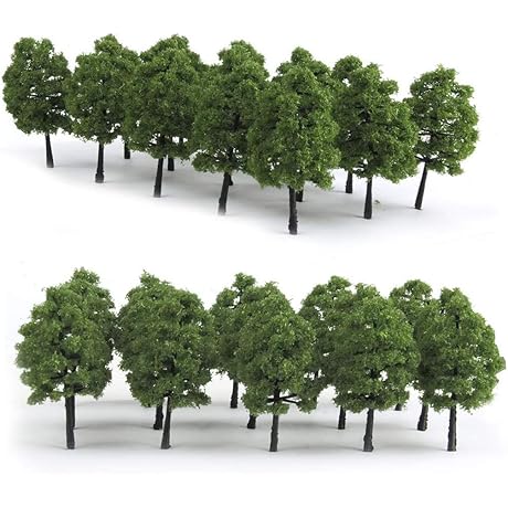 Mystear HO Scale Model Train Accessories: 50PCS Realistic Trees for Your Model Railroad Landscape