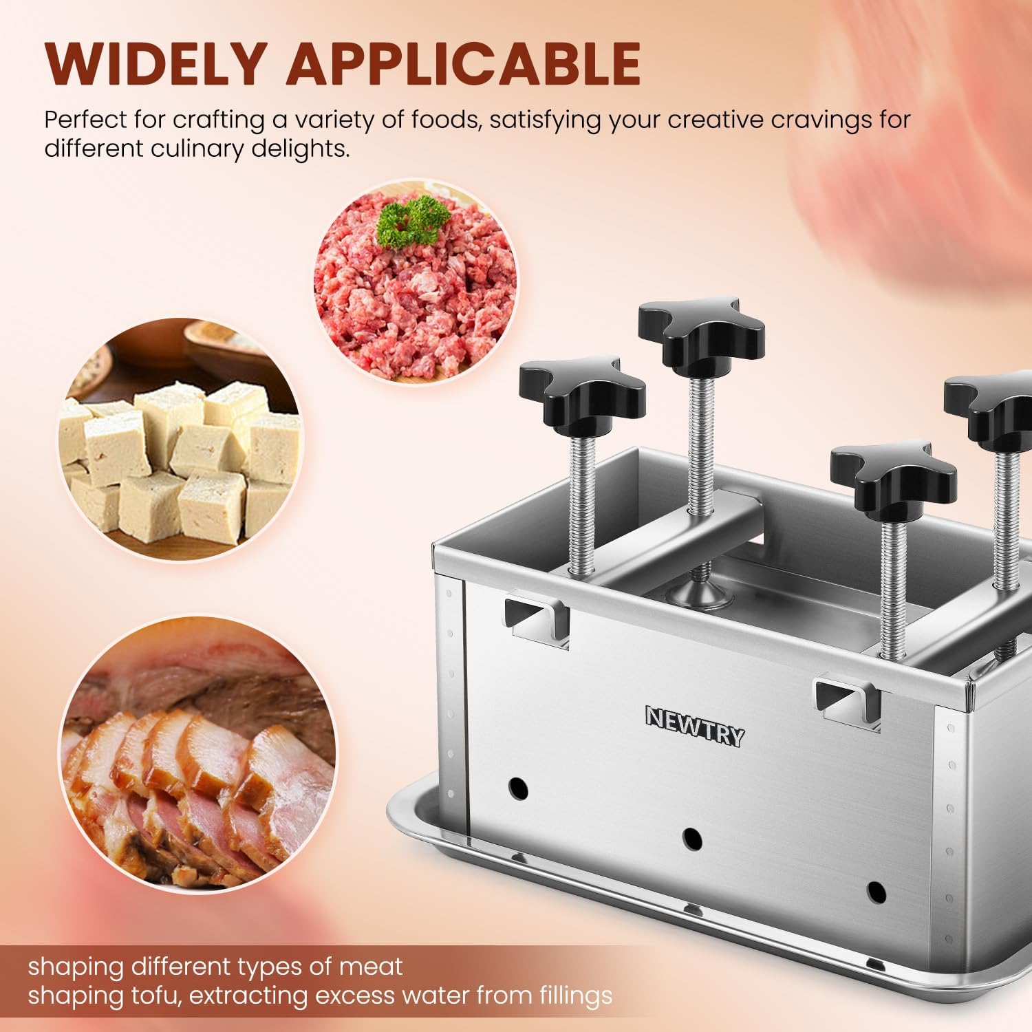 Stampo per hamburger, in acciaio inox, per panini fatti in casa, pancetta e prosciutto, utensile da cucina