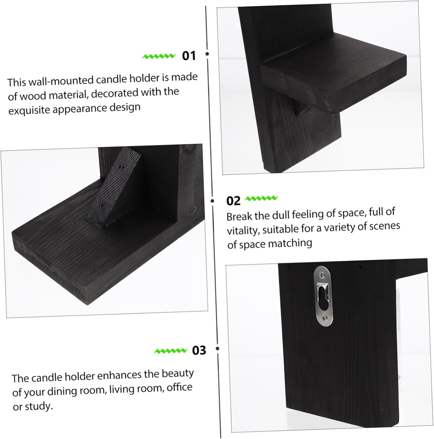 2pcs Gothic Wall Mount Candle Sconces Black Rustic Tea Light Holders Multipurpose Wall Decor for Bedroom Living Room Kitchen Bathroom Wear Resistant Design