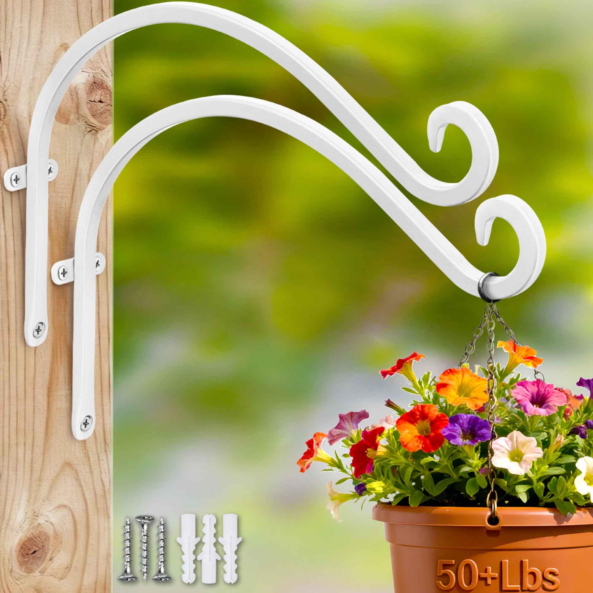 AJART White Plant Hanger Outdoor 12-Inch