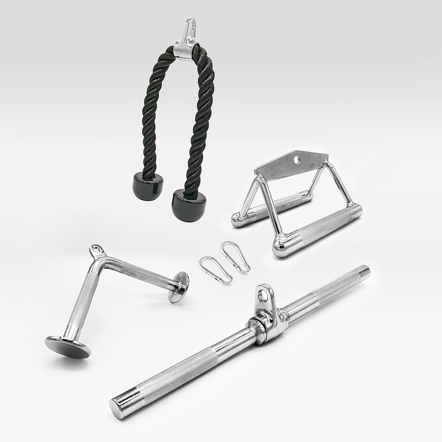 Vitos Combo Cable Attachments Tricep Press Pull Down Multi-Option Double D Handle, V-Shaped Bar, Tricep Rope, Rotating Straight Bar