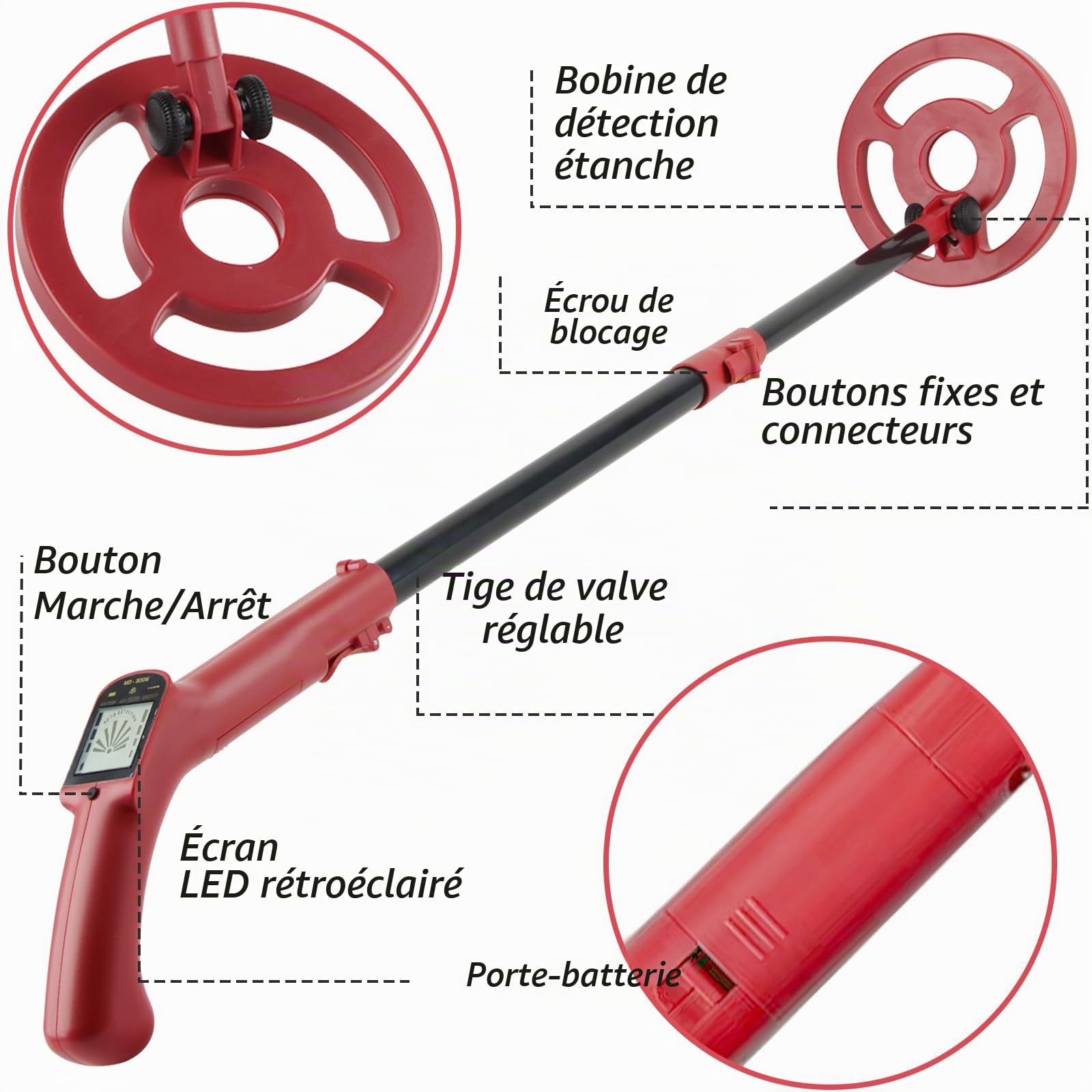 Détecteur de Métaux Enfant et Adulte, Hillylolly Détecteur de Métaux Professionnel, Kit Détecteur de Métaux Enfant, avec Pelle Râteau, pour Les Débutants pour la Chasse au Trésor