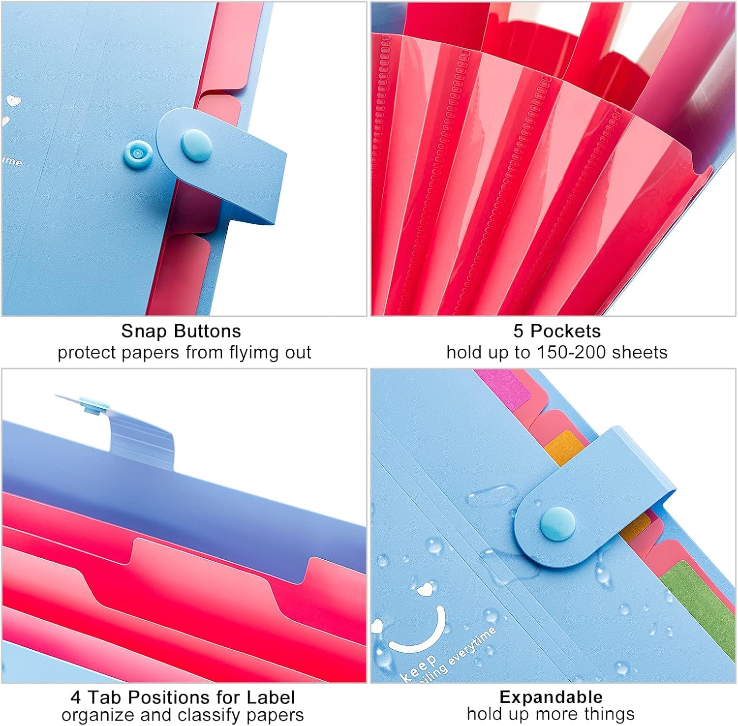 Corslet 【Ästhetisches Schreibwaren-Set】 6 Pastell-Doppelend-Textmarker und 5-Pocket-Erweiterungsmappe mit Etiketten für Schüler, Lehrer & Notizen