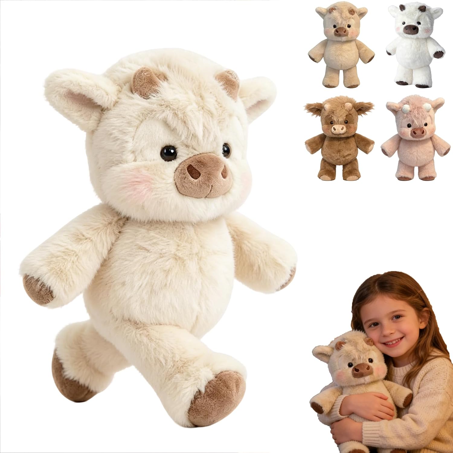 Peluche Di Muccas Delle Highlands Che Corre, 45 Cm Adorabile Muccas Pelosa Che Corre Peluche, Adorabile Giocattolo In Figura Di Bambola Da Collezione, Morbidi Cuscini A Forma Di Animale Per Casa