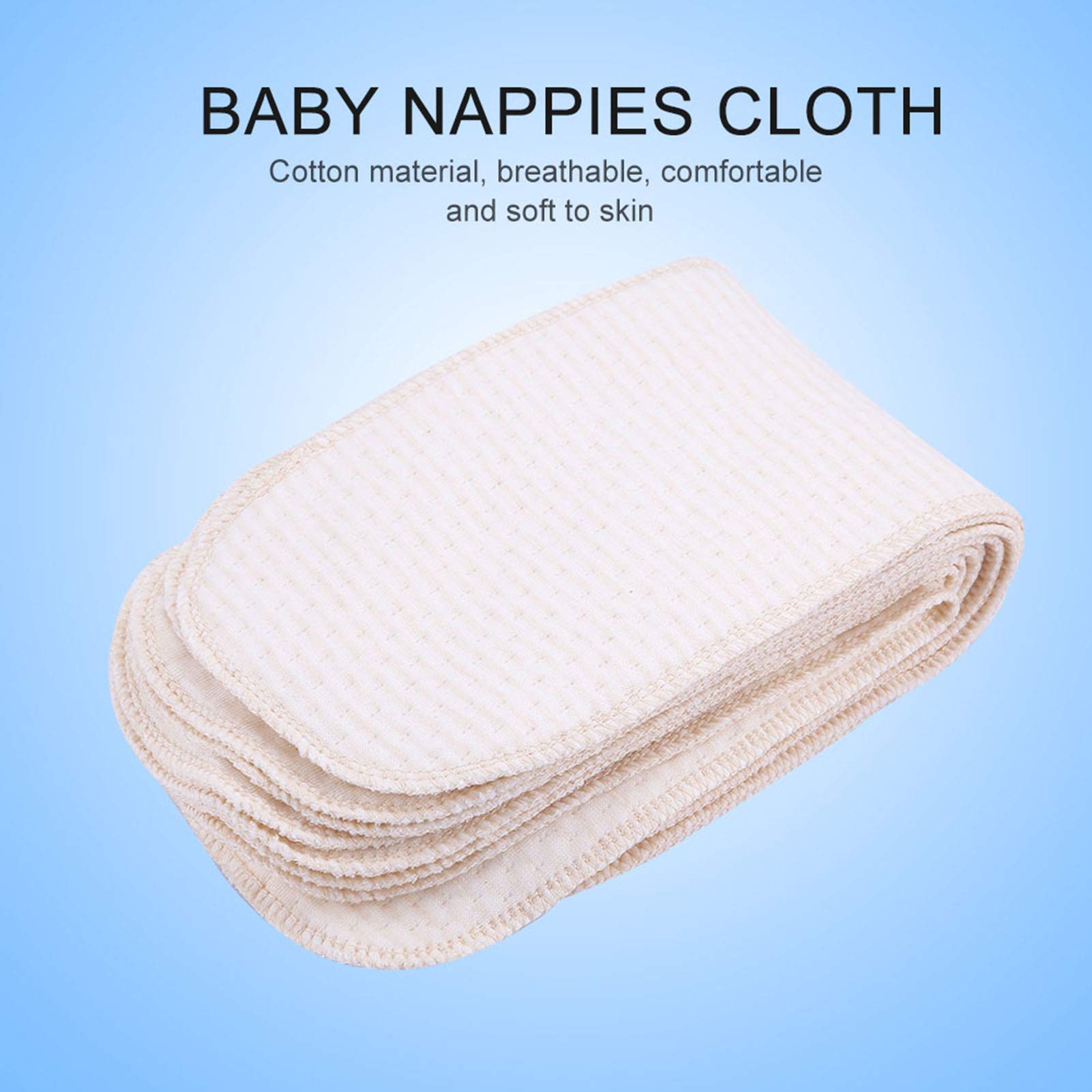 10 Pcs Bébé Couches, Coton Doux Respirant Bonne Absorption D'eau Doublures De Couches Réutilisables Insérer Des Couches Lavables
