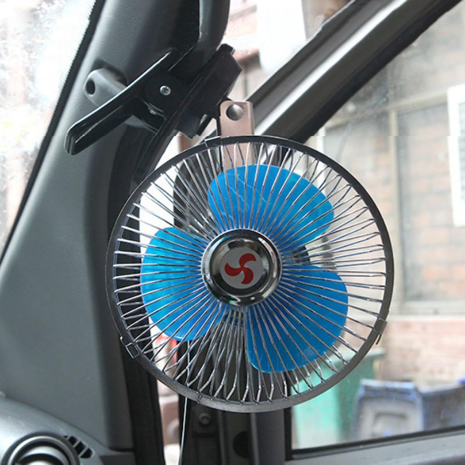 Ventilateur Portable De Voiture 12V/24V Avec Clip Oscillant D'été, 8 Pouces À Faible Bruit de Bureau, Tête Électrique Réglable à 180 Degrés