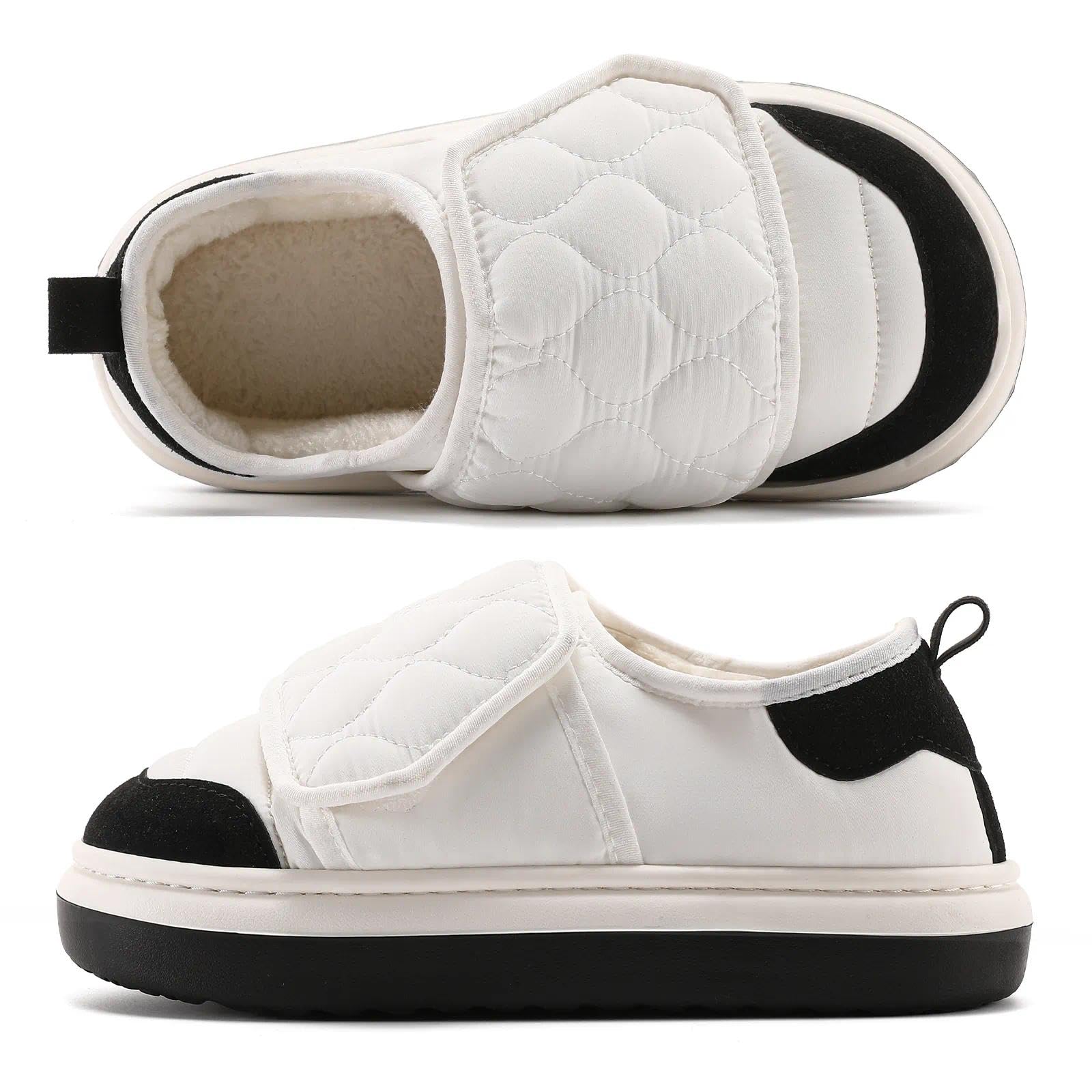 Winter Snow Boots Cold Weather Booties Slip Resistant Outdoor Shoes with Hook and Loop Closure Comfortable Fur Lined