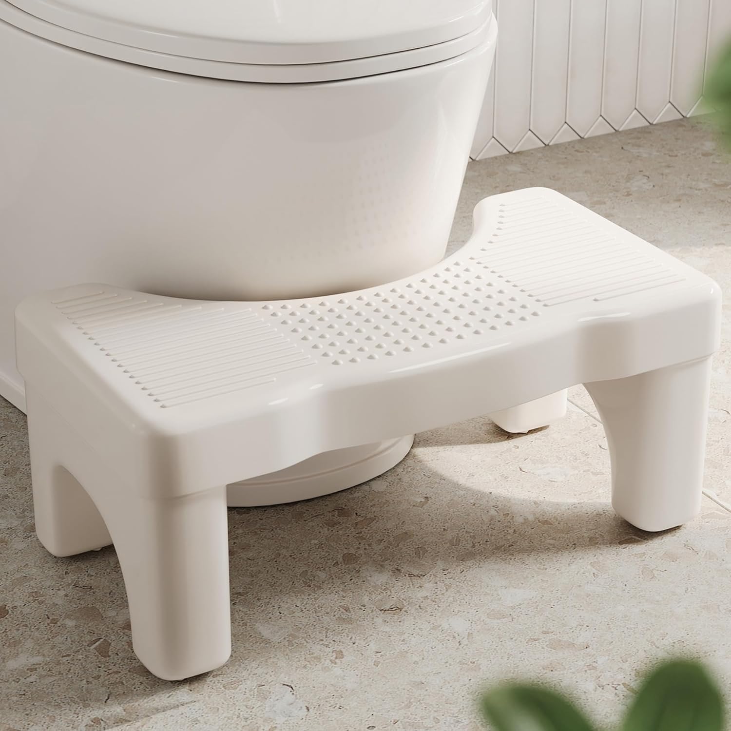 Glowick Heavy Duty Toilet Squat Stool Non-Slip Western Toilet Potty Step Stool for Adults Perfect Posture Plastic Squat Potty Stool (1Pcs)