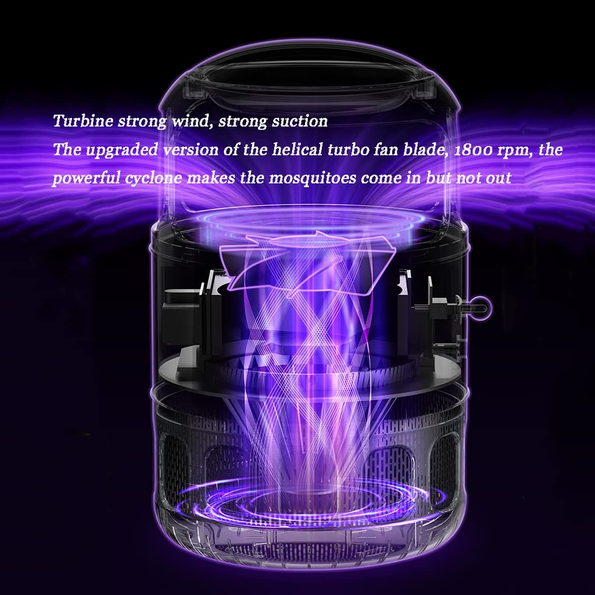 Lámpara antimosquitos - Asesino de Mosquitos para el hogar y el Lugar de Trabajo - Asesino de Mosquitos biónico de Onda de luz Tipo Descarga eléctrica, Control físico de Mosquitos (Negro)