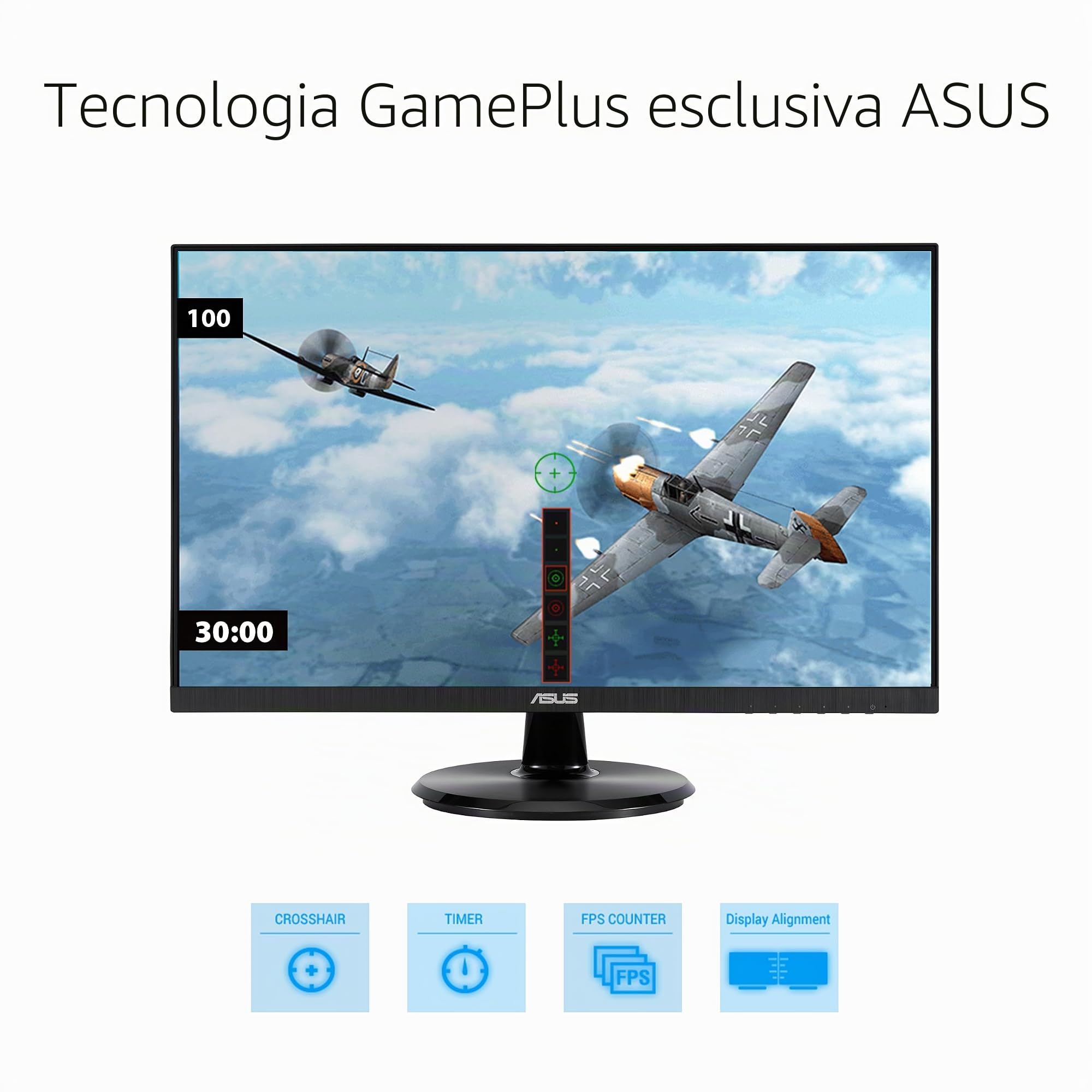 ASUS VA24DQFR Monitor Eye Care da 24” pollici (23,8), IPS Full HD, Frameless, 100Hz, Adaptive-Sync, Tempo di Risposta 1ms, HDMI, DisplayPort, VGA, Tecnologia Anti-sfarfallio e Filtro Luci Blu, Nero