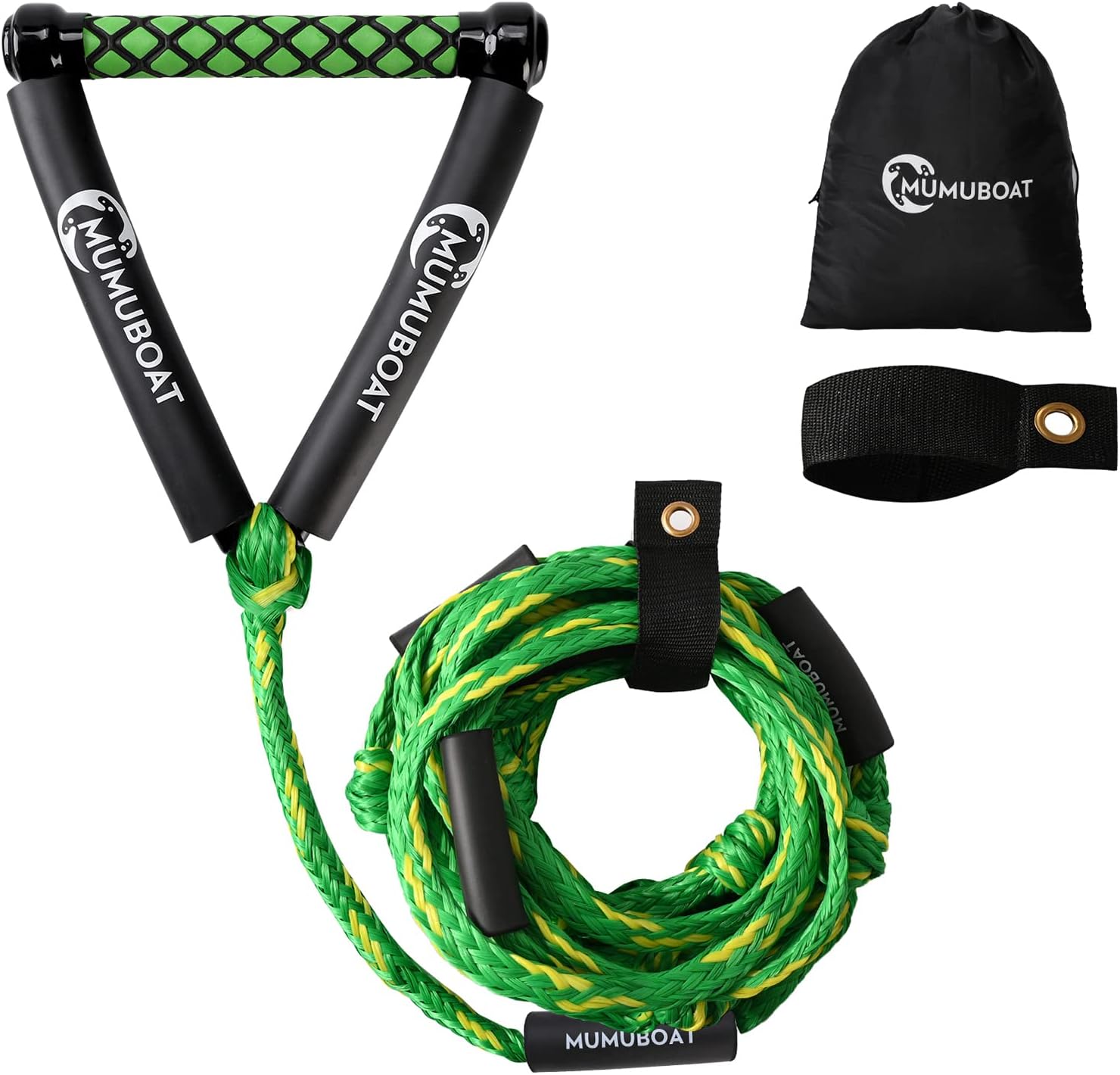 Wakesurf Rope with Handle, 25ft Adjustable Wake Surf Rope Floating Watersport Ropes for Wake Surfing