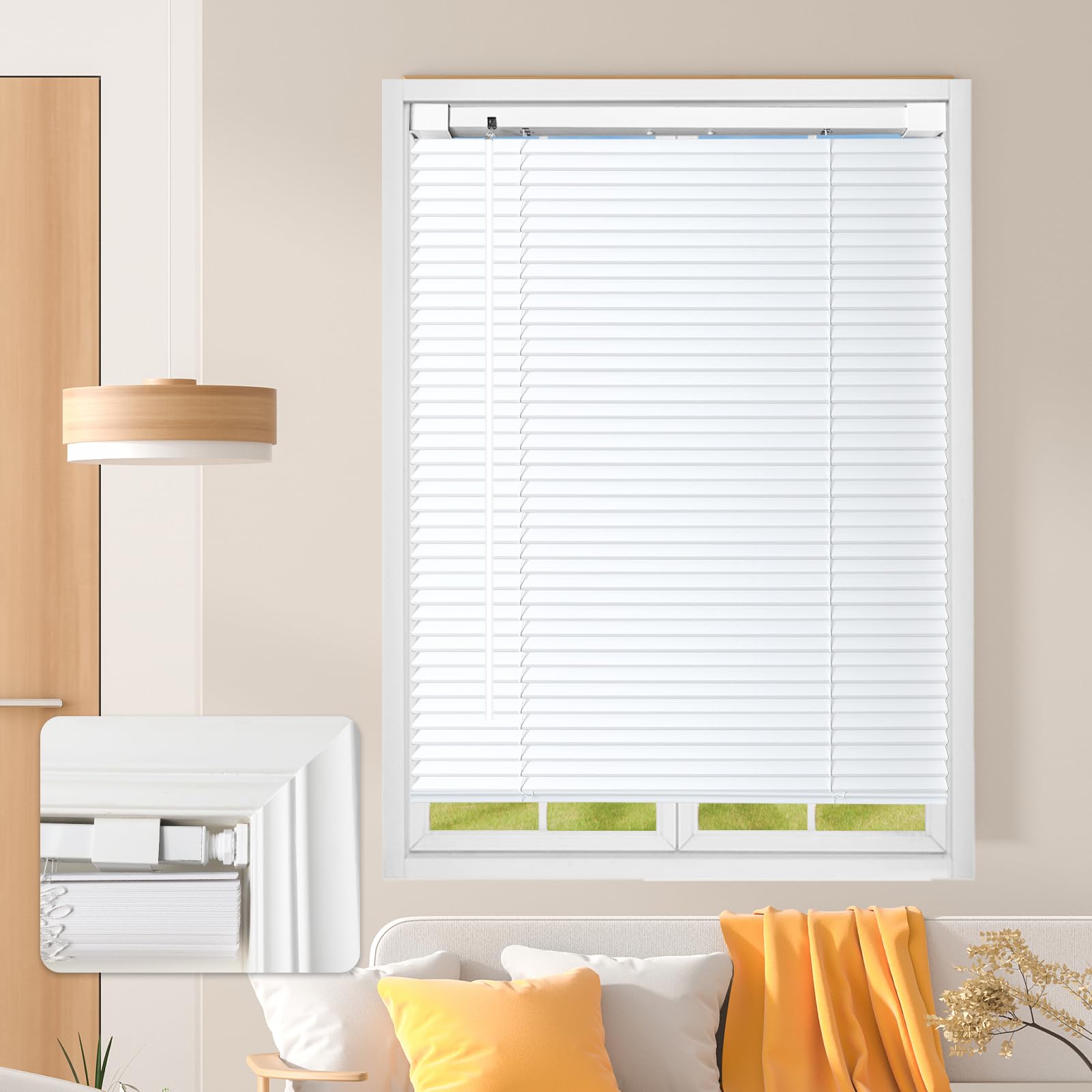 Amazon.com: AURILOFT No Tools No Drill Cordless Mini Blinds 23
