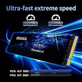 Ediloca EN705 SSD 2TB PCIe Gen4, NVMe M.2 2280, 3D NAND TLC, Up to Ediloca EN705 SSD 2TB PCIe Gen4, NVMe M.2 2280, 3D NAND TLC, Up to