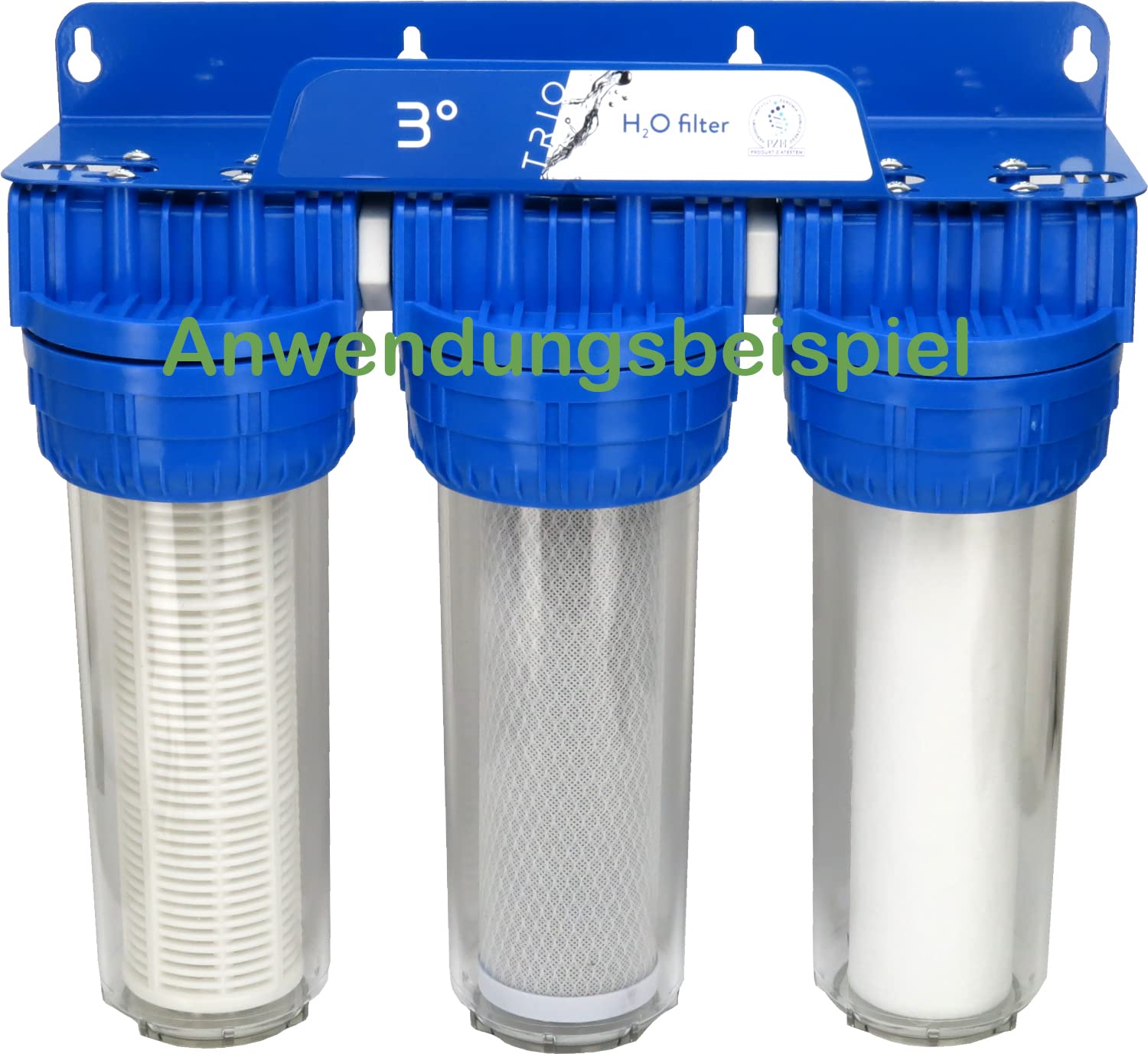 TWL Wasserfilter Filtereinsätze für 3 Stufen Filtergehäuse Brunnenwasser Regenwasser Teichwasser Pumpenvorfilter Nylon Siebfilter Aktivkohleblock Sedimentfilter Vorfilter 10 Zoll (12 Filter)