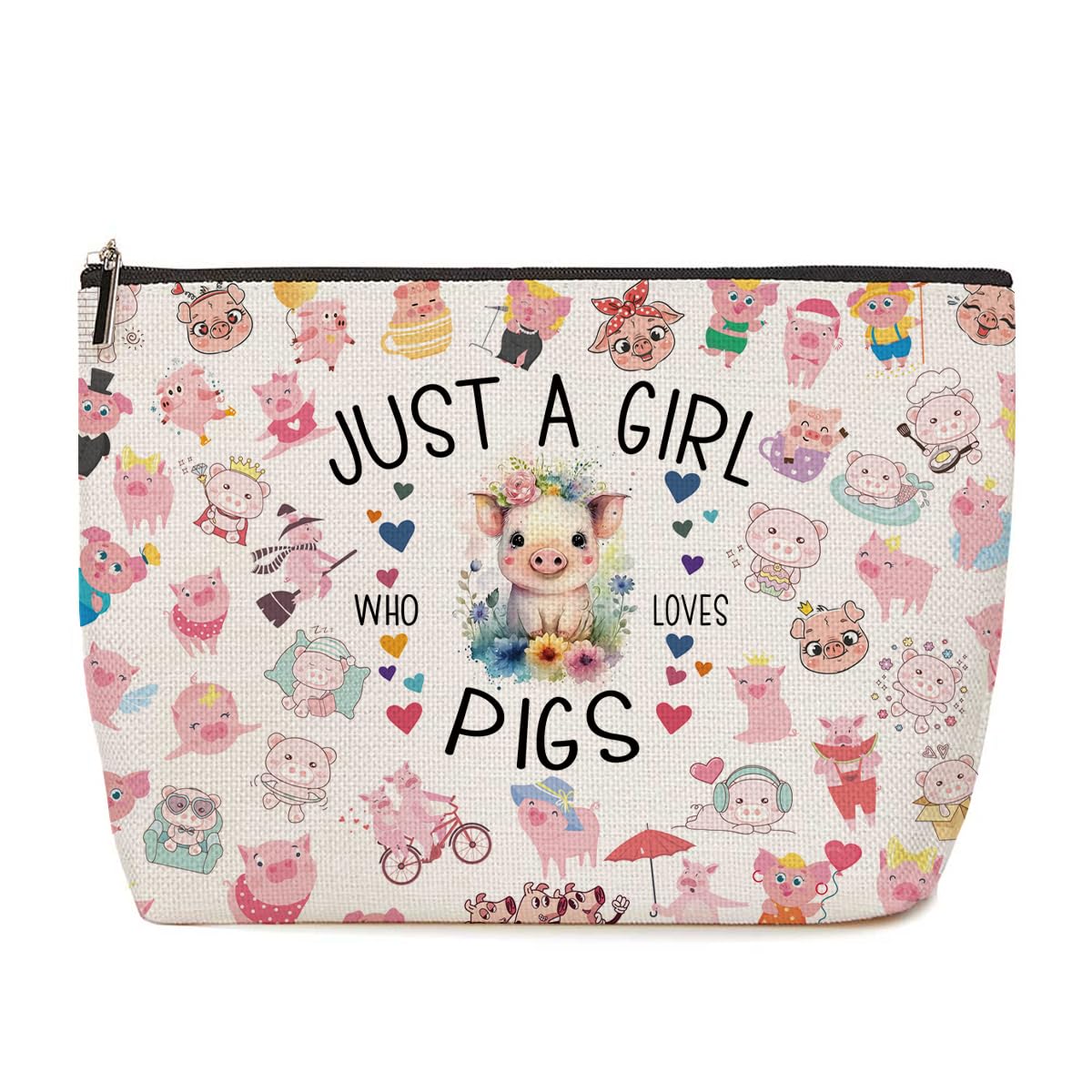 Funny Pig Gifts, Farm Animals Pig Makeup Bag Animal Lover Gifts, for Women Nurse Day Graduation Birthday Pig Stuff, for Female Teen Girls Pig makeup