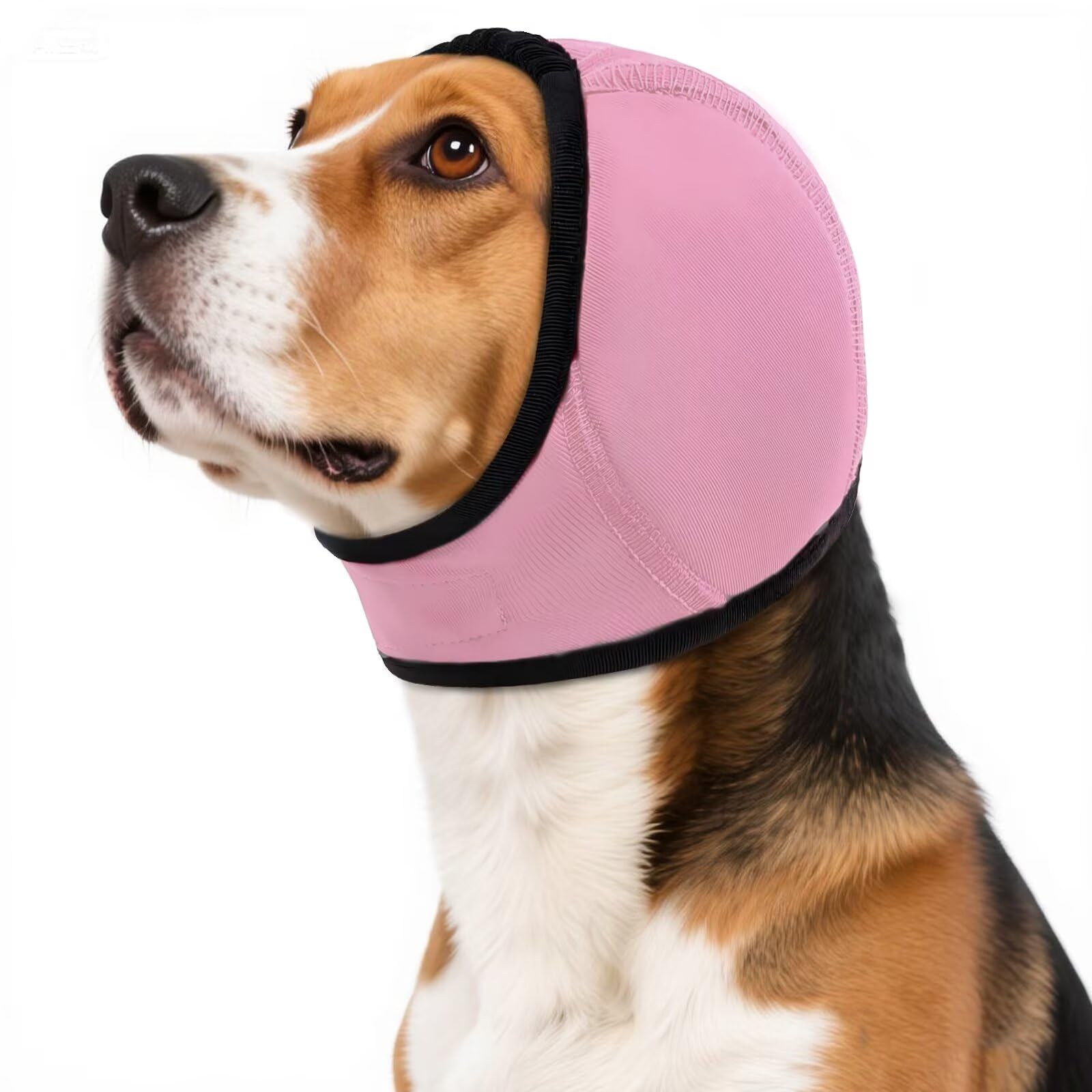 IECOii Dog Calming Hoodie,Waterproof Pet Calming Hood for Swimming Bathing,Anxiety Relief & Noise Protection,Adjustable Dog No Shake Ear Wraps for Firework,Grooming,Thunderstorms,Separation,Pink,S