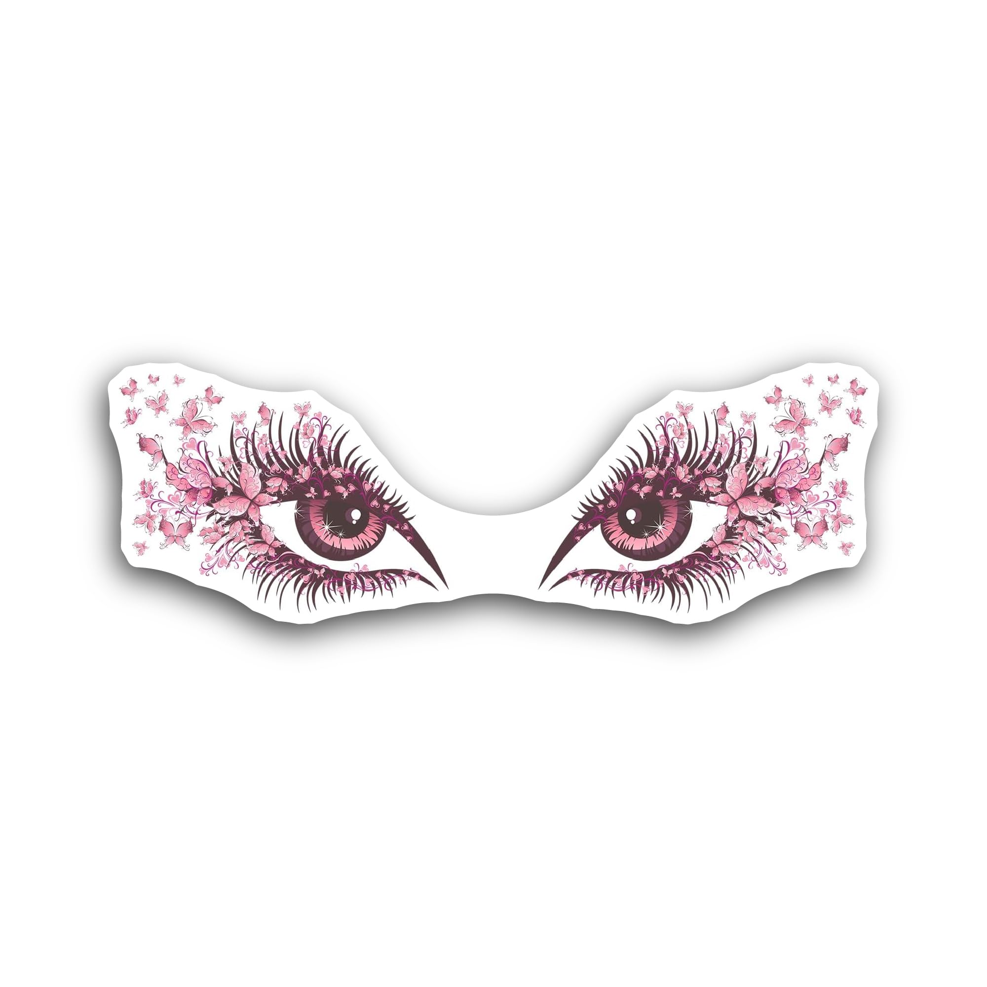 2 (Pieces) 3" and 5" Female Eyes with Long Lashes Sticker, Waterproof Vinyl Decals for Many Purpose Like Cars, Trucks, Laptops, Phones, Windows and