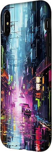 Miniatura 8 de Funda futurista para iPhone 13 Pro Max Rainy Cyberpunk Alley Lights